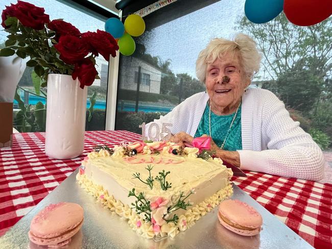 Fraser Coast resident Cecilia Hynes celebrates her 105th birthday alongside her family.