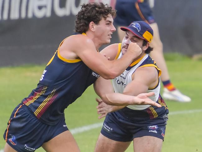 Monday January 08 2024Crows pre season training at West Lakes Crows head quarters.  Hugh Bond and Darcy Fogarty.Picture: Roy VanDerVegt