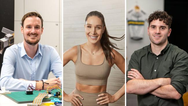 Harrison Box, Kayla Itsines and Ben Tripodi. Pictures: File, supplied