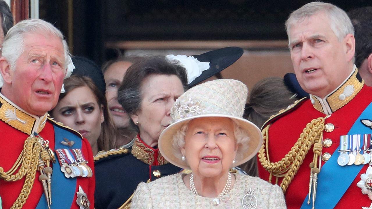 Prince Charles, Queen Elizabeth II and Prince Andrew during Trooping The Colour in June. Picture: Chris Jackson/Getty Images