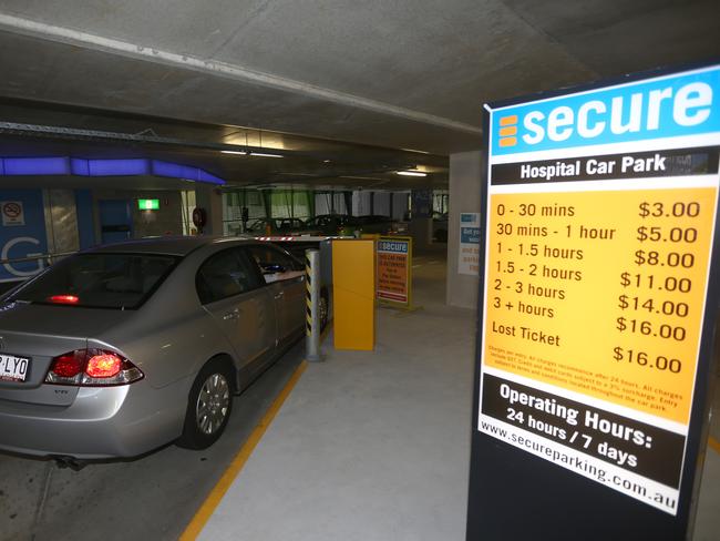 A vehicle enter the Secure parking at the Gold Coast University Hospital.