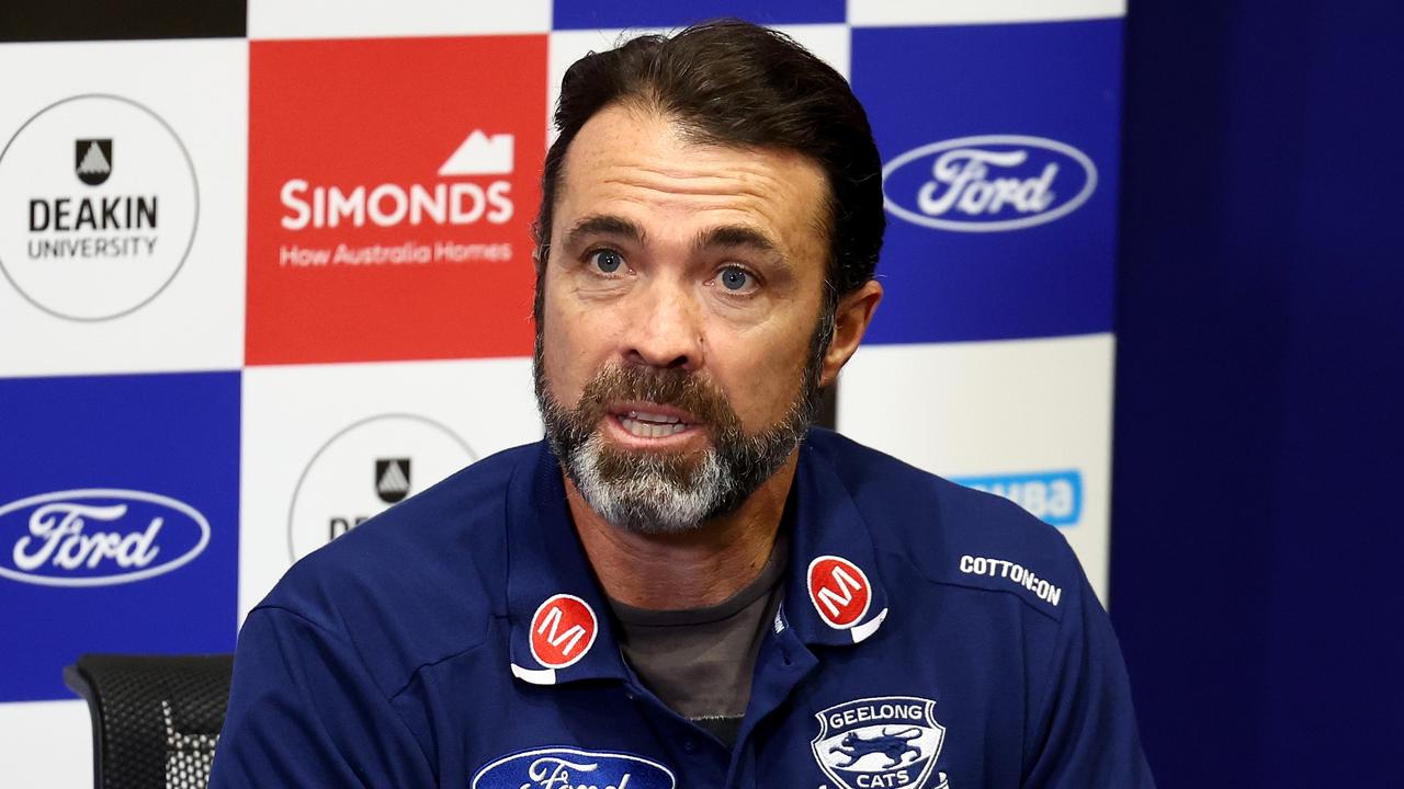 Geelong coach Chris Scott has some decisions to make. Picture: Josh Chadwick/Getty Images