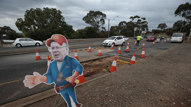 Just for old time’s sake. A cutout of former water minister Ian Hunter. Picture: Tait Schmaal.