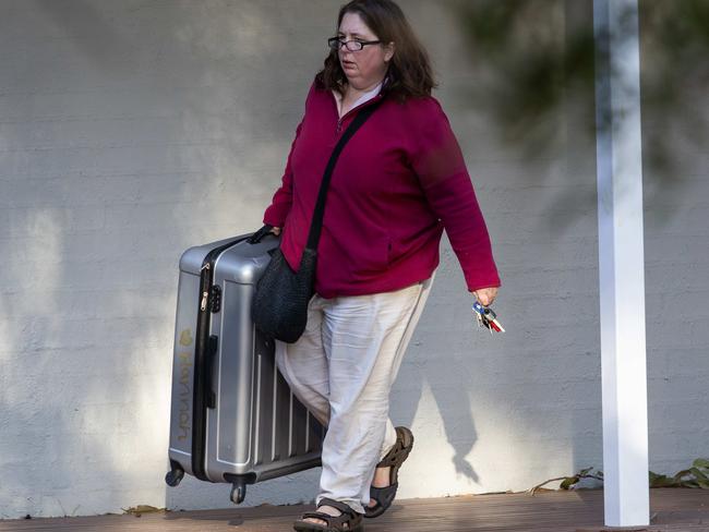 Erin Patterson leaving her Leongatha home. Picture: Jason Edwards