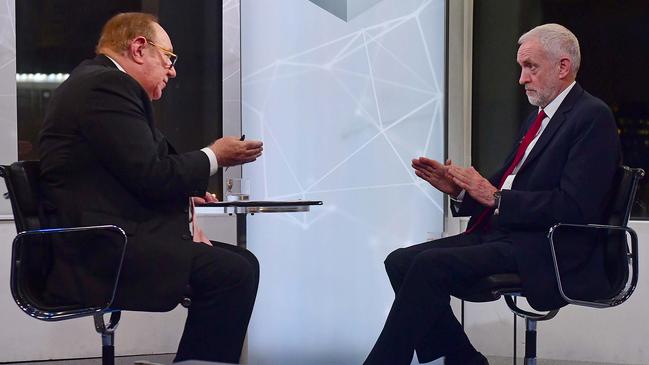 Jeremy Corbyn appears on the BBC political program The Andrew Neil Show.