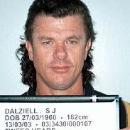 Lone Wolf bikie Stuart Dalziell in 2003. Picture: Supplied.