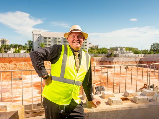 Charles Darwin University Vice-Chancellor Professor Scott Bowman AO at the construction site of CDUÃs Education and Community Precinct in Darwin.Photograph: Che Chorley