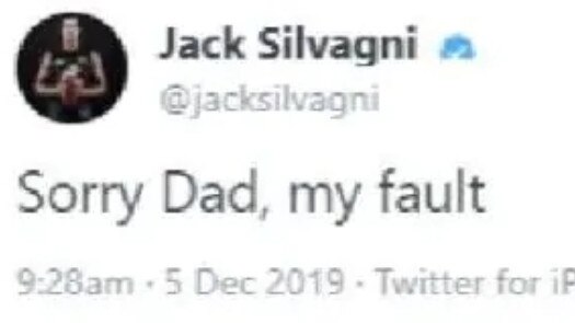 Jack Silvagni tweeted an apology after liking tweets about his dad’s Carlton exit.