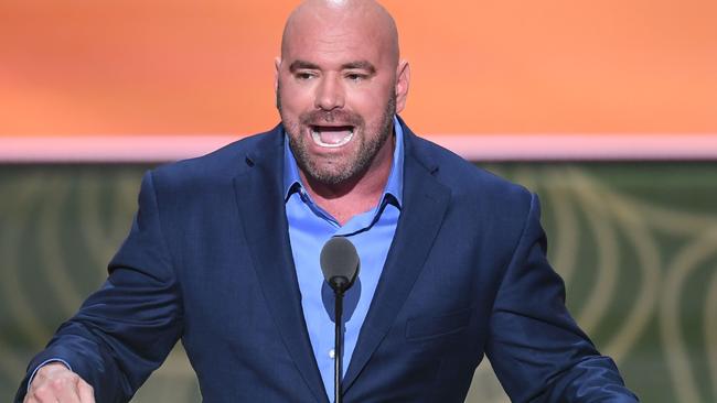 Dana White speaking at Mr Trump’s first Republican convention as the party’s nominee, in 2016. Picture: Jim Watson/AFP