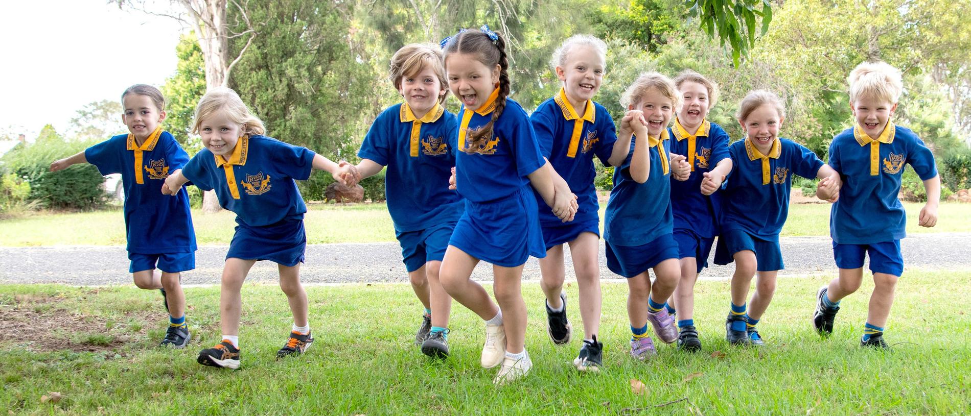 MY FIRST YEAR: Ramsay State School Prep students (from left) Tilly, Annabelle, Spencer, Makenlee, Livia, Annie, Brooklyn, Clara, Angus, February, 2024. Picture: Bev Lacey