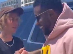 Sean Combs and Justin Bieber. The pop superstar has denied claims he was ever abused by Combs. Picture: Supplied