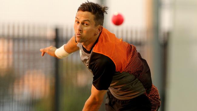 Kiwi paceman Trent Boult is battling a side strain. Picture: AAP