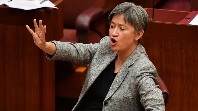 Shadow Minister for Foreign Affairs Penny Wong during debate on the medivac bill in the Senate chamber.