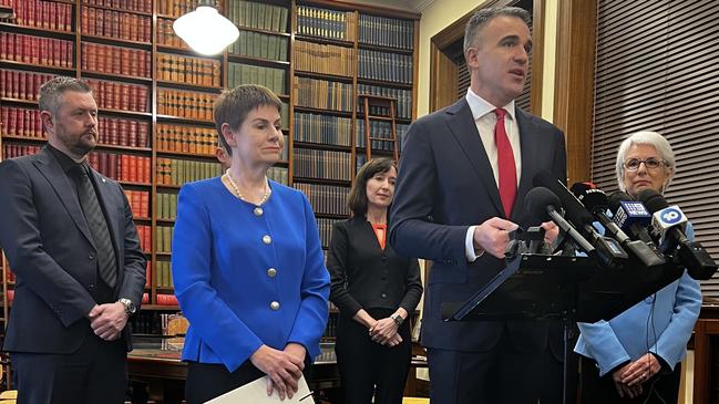 Premier Peter Malinauskas at the university merger press conference. Picture: Emma Brasier