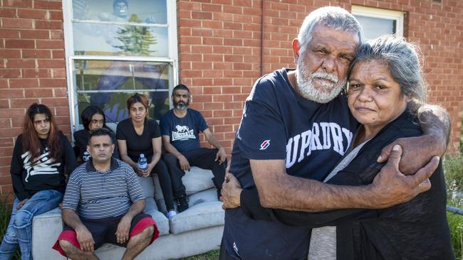 Alma Warrior and husband Kenneth Newchurch with children Lena, Theresa, Stella, Kenneth and Clifford Warrior at their Seaton home. Picture: Mark Brake