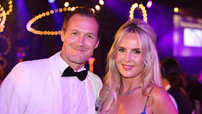 Dylan Rees and Sandy Ronalds at the Gold Coast Business Excellence Awards 2023 at The Star Gold Coast. Picture: Portia Large