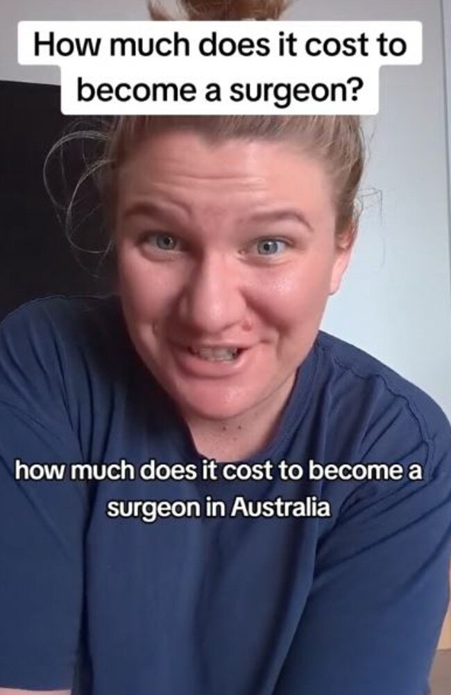 Student doctor Imogen revealed how much it would cost to become a surgeon. Picture: TikTok / @imi_imogen1