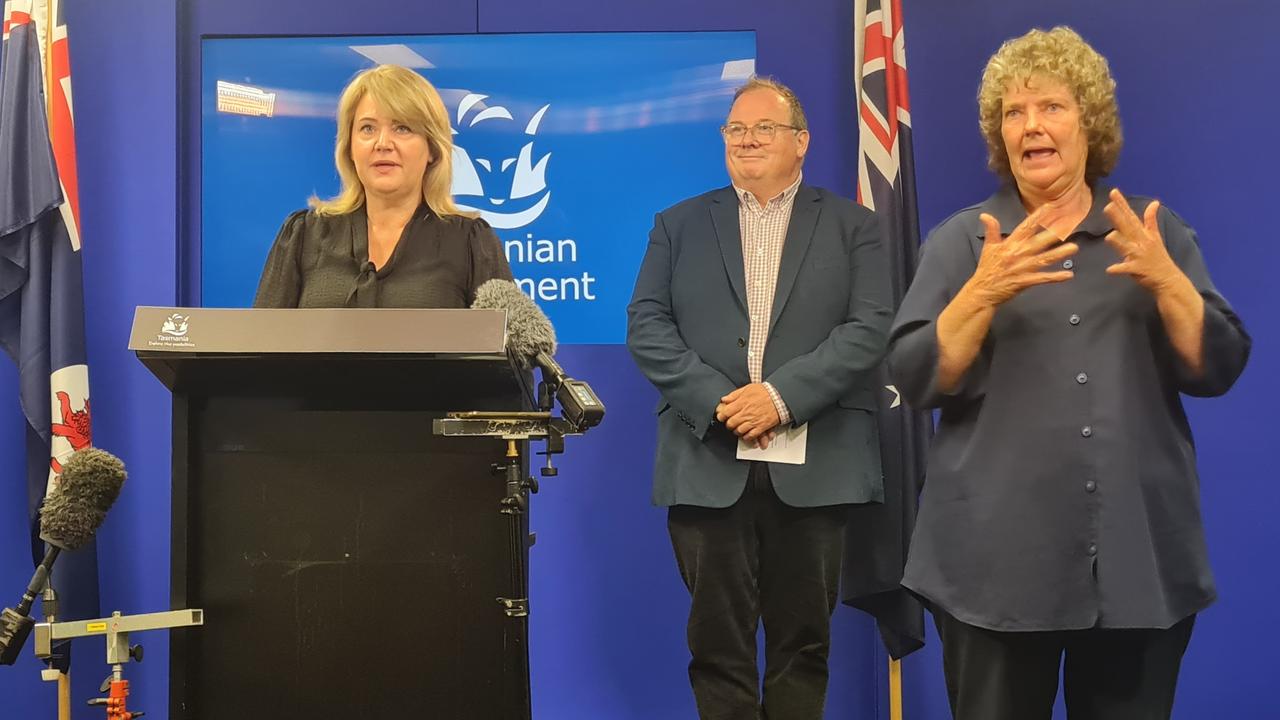 Minister for Technology, Madeleine Ogilvie, and Rob Williams, deputy secretary of government services. Picture: Amber Wilson