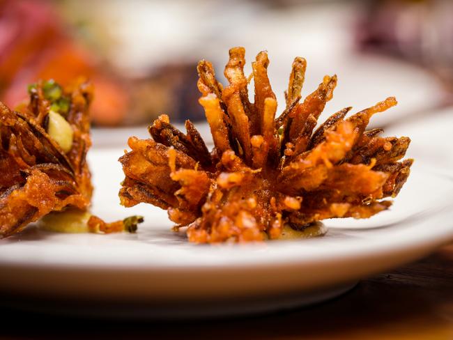 The perfectly crispy fried shallot at Old Palm Liquor in Brunswick East. Picture: Nicole Cleary