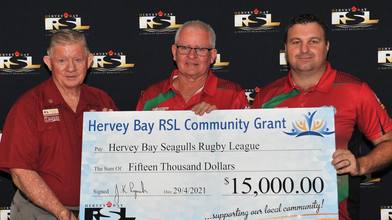 Seagulls Rugby League, who received $15,000 at the Hervey Bay RSL Community Grants presentation on Thursday, April 30.