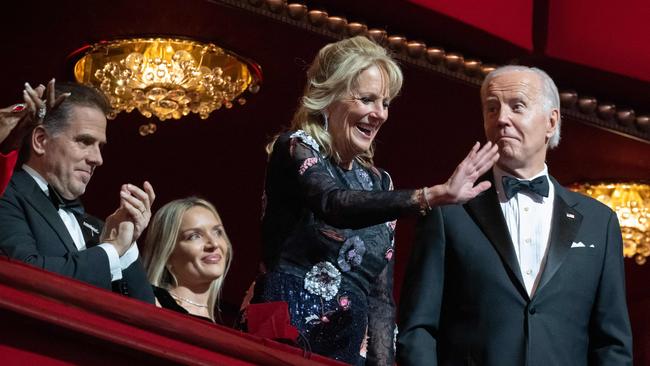 US President Joe Biden, First Lady Jill Biden, son Hunter Biden and his wife Melissa Cohen attend the Kennedy Centre Honours on December 4.