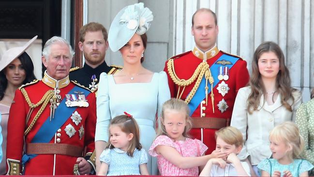 The royal family before Prince Harry and Meghan Markle quit royal life. Picture: Getty Images.