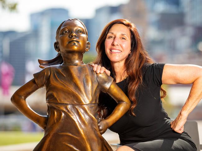 Artist Kristen Visbal brought the Fearless Girl to life. Picture: Mark Stewart