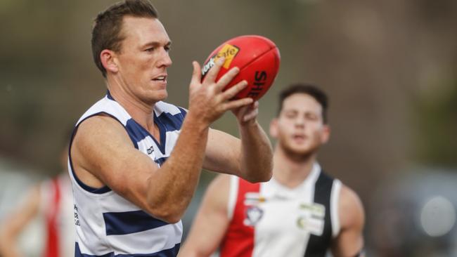 MPNFL Div 2: Pearcedale v Devon Meadows. Former North Melbourne and West Coast Eagles star Drew Petrie who is making a cameo appearance for Pearcedale. Picture: Valeriu Campan