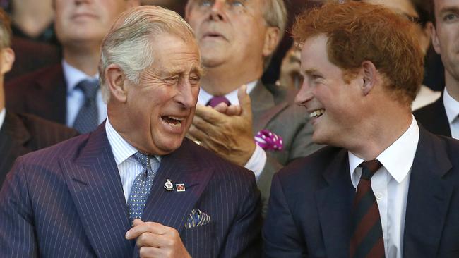 Prince Charles and Prince Harry in happier times. Picture: Luke Macgregor/AFP