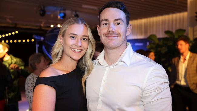 Kaneisha Wiebusch and Luke Dolbel at the Gold Coast Titans NRLW 2025 Season Launch at Isoletto The Star Gold Coast. Picture, Portia Large.