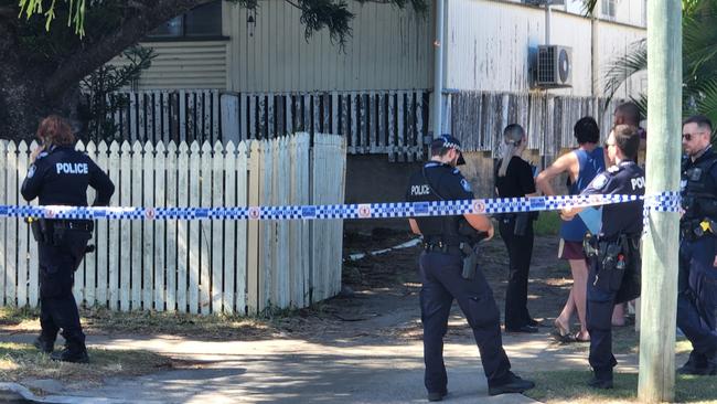 Police at the scene of a house fire in Elphinstone Street, North Rockhampton, on Thursday, December 29, 2022.