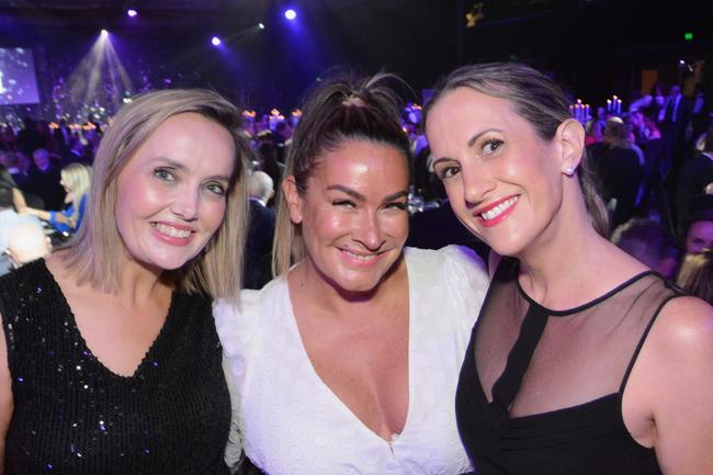 Emma Carter, Shelley Malcolm and Kathleen Skene at Gold Coast Business Excellence Awards at The Star Gold Coast. Pic: Regina King