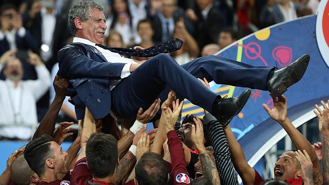 Portugal celebrate their Euro 2016 triumph.