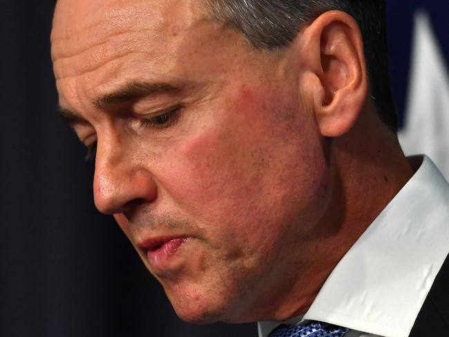 CANBERRA, AUSTRALIA - MARCH 17: Minister for Health Greg Hunt speaks at a press conference in the Blue Room at Parliament House on March 17, 2021 in Canberra, Australia. Hunt has said he is surprised by reportsÃÂ the governmentÃ¢â¬â¢s vaccine booking website has been plagued by technical issues, and instances of eligible Australians being rejected for appointments, hours after it was launched on Wednesday morning.  (Photo by Sam Mooy/Getty Images)