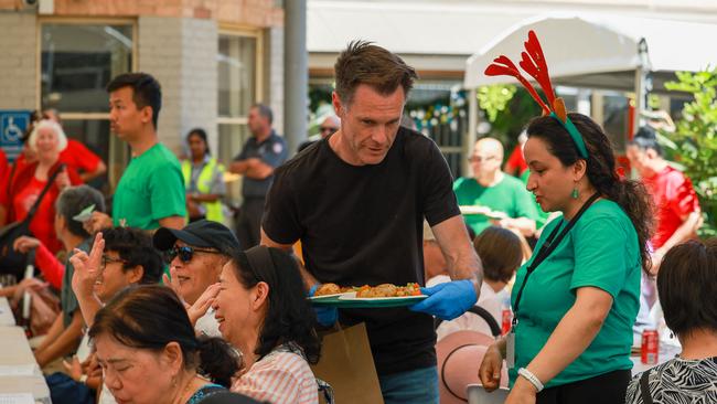 The charity lunch at The Rev. Bill Crews Foundation in Ashfield has become one of Sydney’s most special Christmas traditions. Picture: Justin Lloyd.