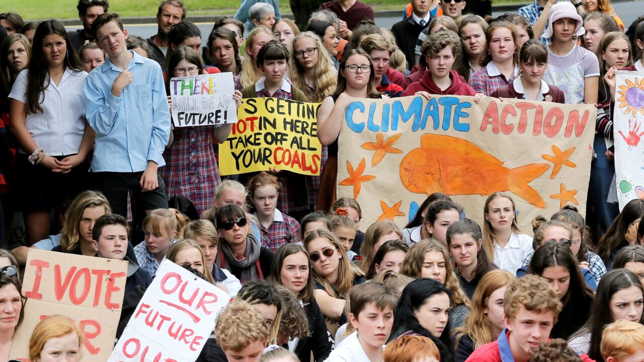 Thousands of school students strike for climate action