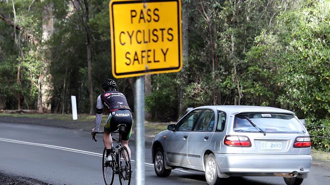 Proposed works on Huon Rd will make the road safer for cyclists. Picture: SAM ROSEWARNE