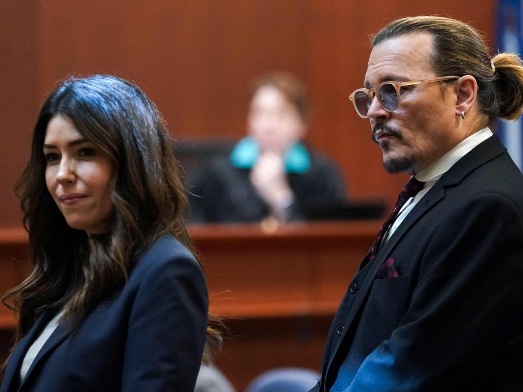 US actor Johnny Depp with his lawyer Camille Vasquez. Picture: KEVIN LAMARQUE / POOL / AFP