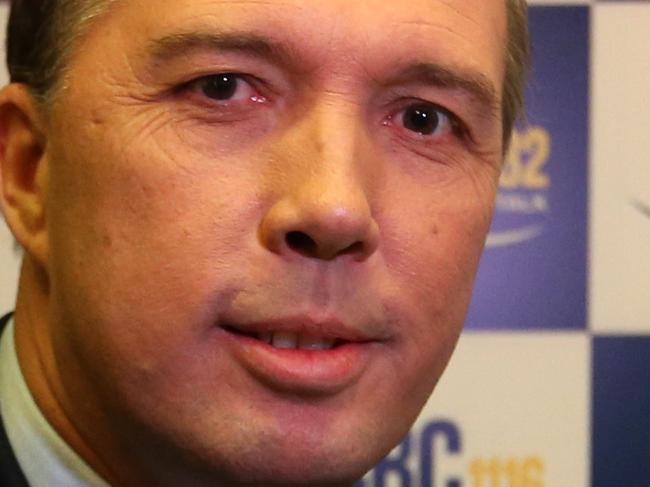 Immigration Minister Peter Dutton before appearing on morning radio at Parliament House in Canberra.