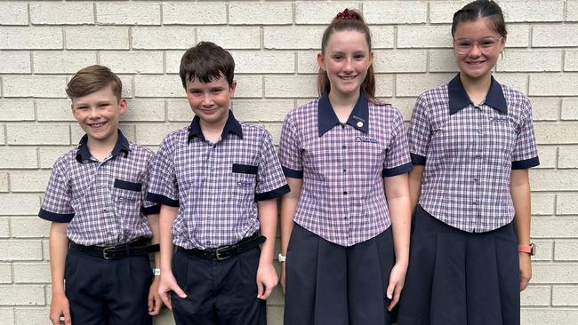 Genesis Christian College school captains Ethan, Ava McCarthy, Stella Williamson, Elijah Edwards, Picture: Contributed