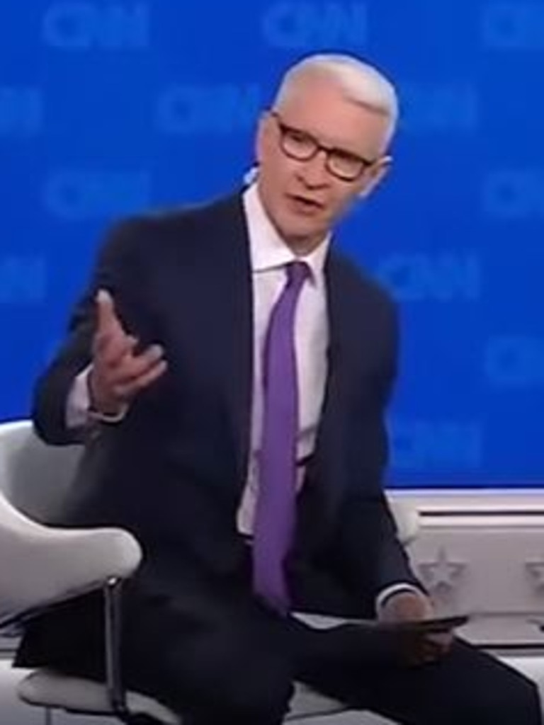 The awkward moment occurred when Cooper was introducing Thomas. Picture: CNN