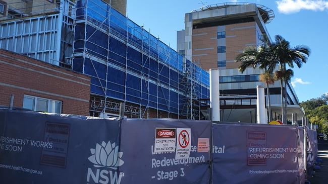 The work site at Lismore Base Hospital was closed after two contractors were deemed close contacts of a Covid case in Coffs Harbour.