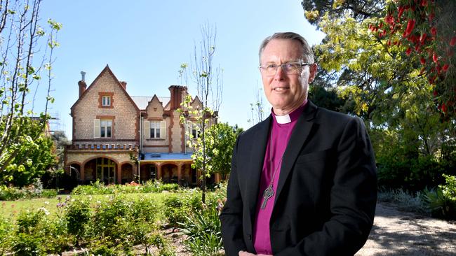 Archbishop Geoffrey Smith at Bishop’s Court North Adelaide, which has just sold. Picture: Tricia Watkinson