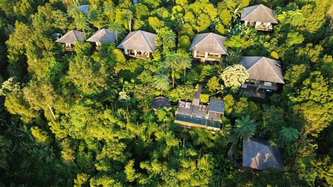 Munduk Cabins sit amid lush jungle in the mountain village of Munduk.