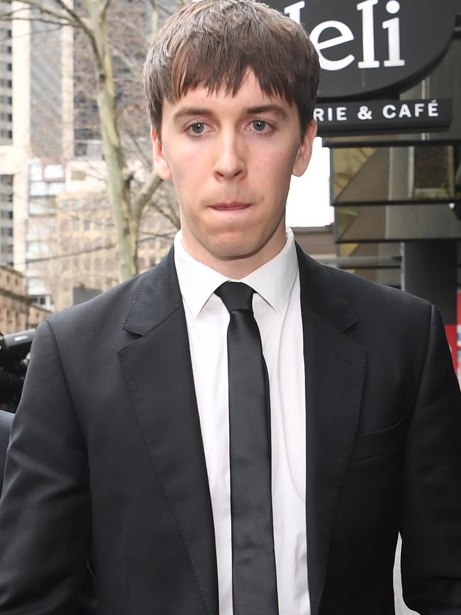 James Haberfield leaves the Melbourne Magistrates Court. Picture: AAP