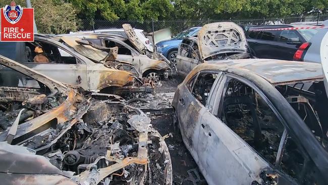 A lithium-ion battery caused a fire which destroyed five cars at Sydney Airport.