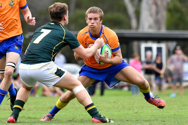 Harry Thomson runs the ball for Ashgrove in the 2023 AIC rugby season. Picture, John Gass