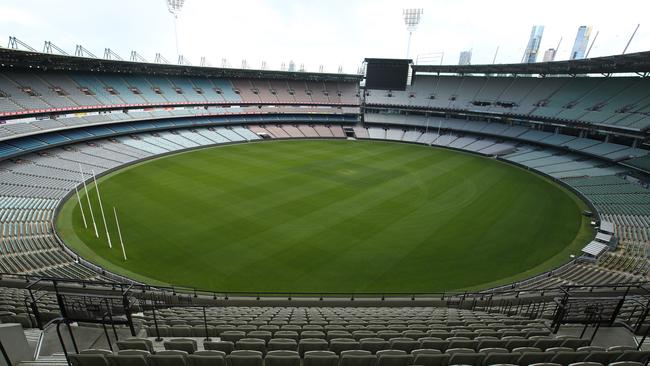 An empty MCG during the 2020 AFL finals series. Picture: Getty