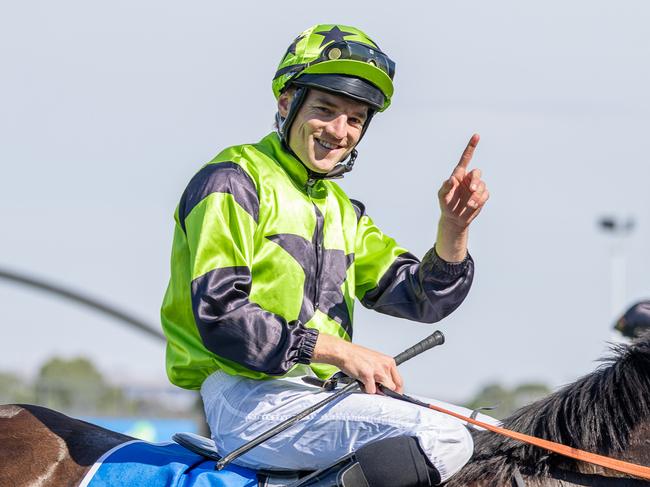 Ben Price celebrates a winner in March. Picture: Makoto Kaneko