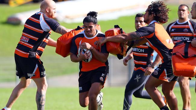 Vela training at the Wests Tigers in 2014. Picture: Getty Images